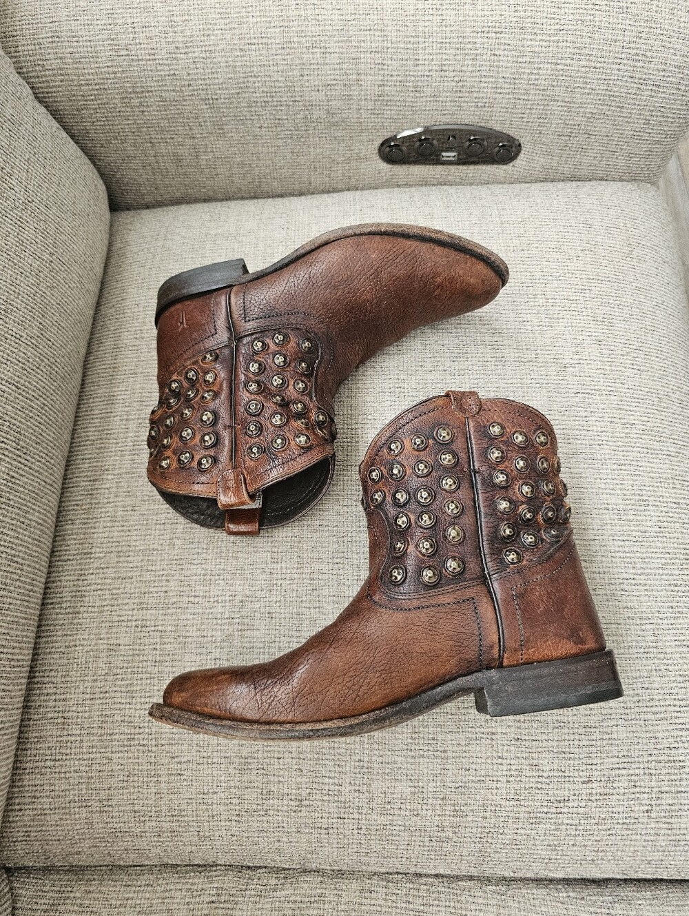 Frye Wyatt Disc Leather Boots Size 7.5 - Picture 4 of 11